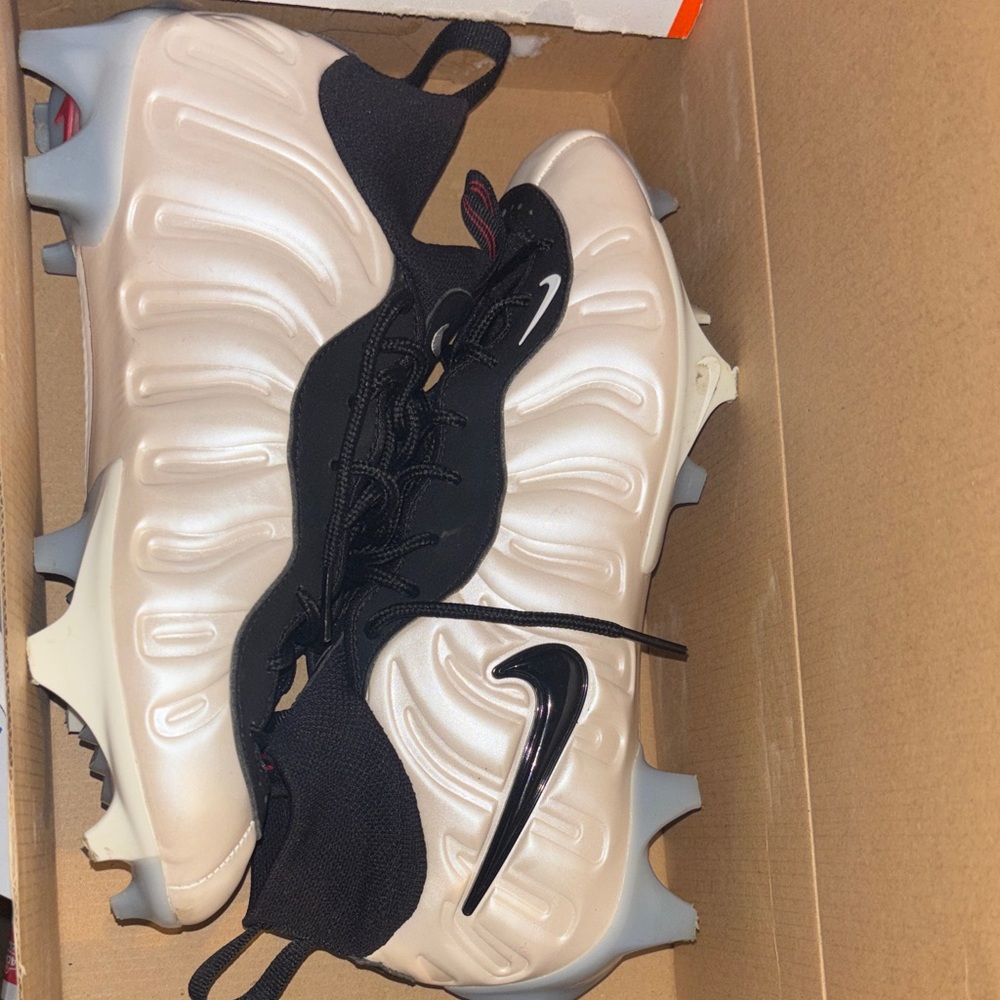 Nike Cream and Black Foamposite Football Cleats